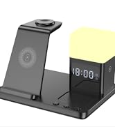 Wireless Charger for Samsung Charging Station with Alarm Clock and Night Light