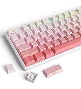 iRoboosta Cherry Profile Side Printed PBT Keycaps, 135 Key Minimalist Double Shot Shine Through C...