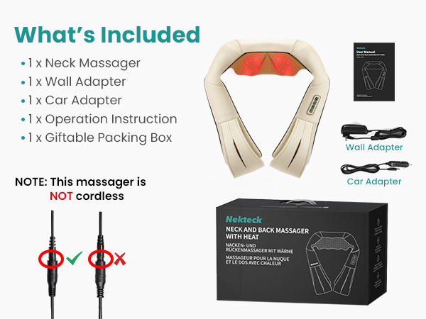 nekteck neck back massager for pain relief deep tissue shoulder massage tool