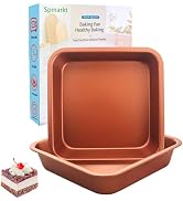 2-Pack 8 inch Square Cake Pan, 8x8 Baking Pan, Cornbread Square Baking Pan, Perfect for Brownies,...