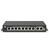 DBIT Unmanaged 10-Port PoE Network Switch, 8* 10/100Mbps PoE+ Ports, 2 Gigabit Uplink Ports, 802....