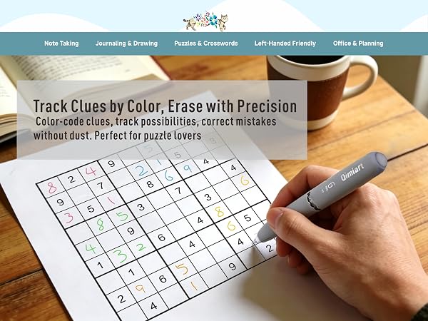 Track Clues by Color, Erase with Precision
