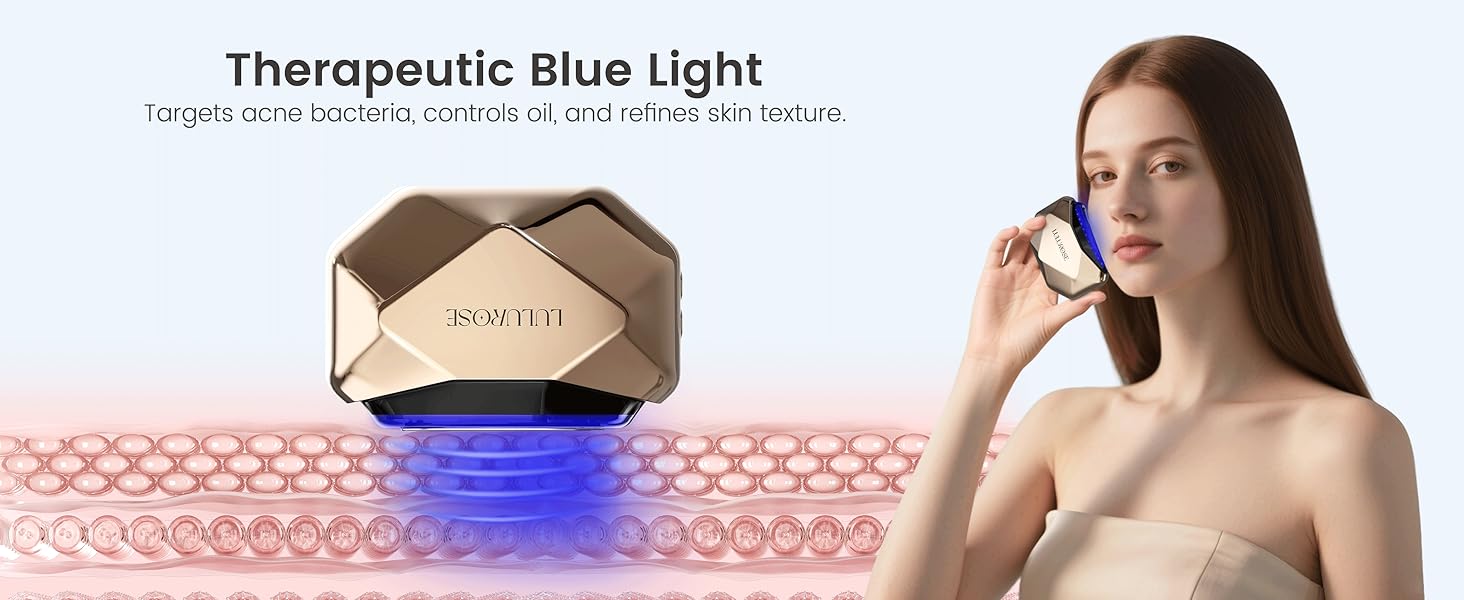 LULUROSE Facial Massager with Cold Heat Light Vibrating for Face