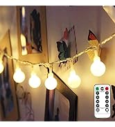 Lepro Battery Powered LED Globe String Lights Ball Fairy Lights with Remote and Timer, 16.4ft 50 ...