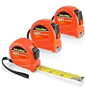 ValueMax Tape Measure 16FT, 3 Pack Retractable Easy Read Measuring Tape | Fractions 1/8, Imperial...