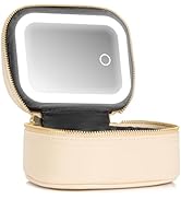Extrei Gent Small Makeup Bag Travel Train Case with Mirror and Light Mini Travel Small Makeup Tra...
