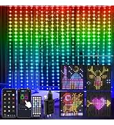 Smart LED Curtain Lights - 16 Million Colors Changing, Smart RGB Curtain String Lights for Backdr...