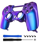 eXtremeRate Unique Design Chameleon Purple Blue Glossy Front Housing Shell Replacement Faceplate ...