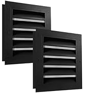 Gable Vent 12" x 14" Black Shipping Containers Vents with Metal Frame, Stainless Steel Screen Mes...