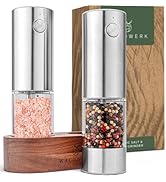 WALDWERK Electric Salt and Pepper Grinder Set (300 mAh Rechargeable Battery) - Salt and Pepper Sh...