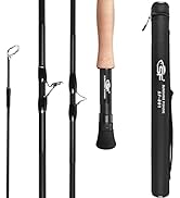 SF SF-001 Fly Fishing Rod 4 Piece 3/4wt 7.6ft, 5/6wt 7/8wt 9ft Matt Black Trout Fly Rod IM7 Carbo...