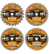 Ryltanks 6-1/2 Inch Circular Saw Blade with 5/8” Arbor,24T for Framing&amp;40T for Ripping and Cross ...