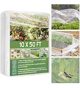 Unves Garden Netting, 10' x 50' Ultra Fine Mesh Bird Netting for Garden, Insect Mosquito Net for ...