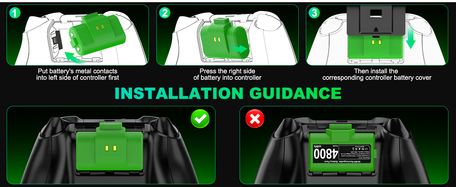 rechargeable batteries for xbox controller