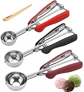 Cookie Scoops for Baking Set of 3, 18/8 Stainless Steel Ice Cream Scoop, 1 Tbsp/2 Tbsp/3 Tbsp Coo...
