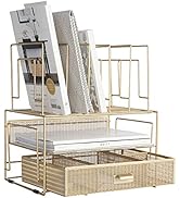 BLU MONACO Gold Desk Accessories and Workspace Organizers, Desktop Organizer - Cute File Organize...