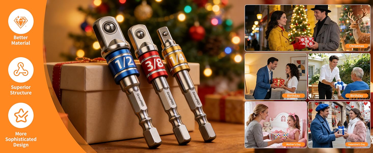 Socket Adapter Set: perfect gift for men, ideal for Christmas, birthdays, and special occasions