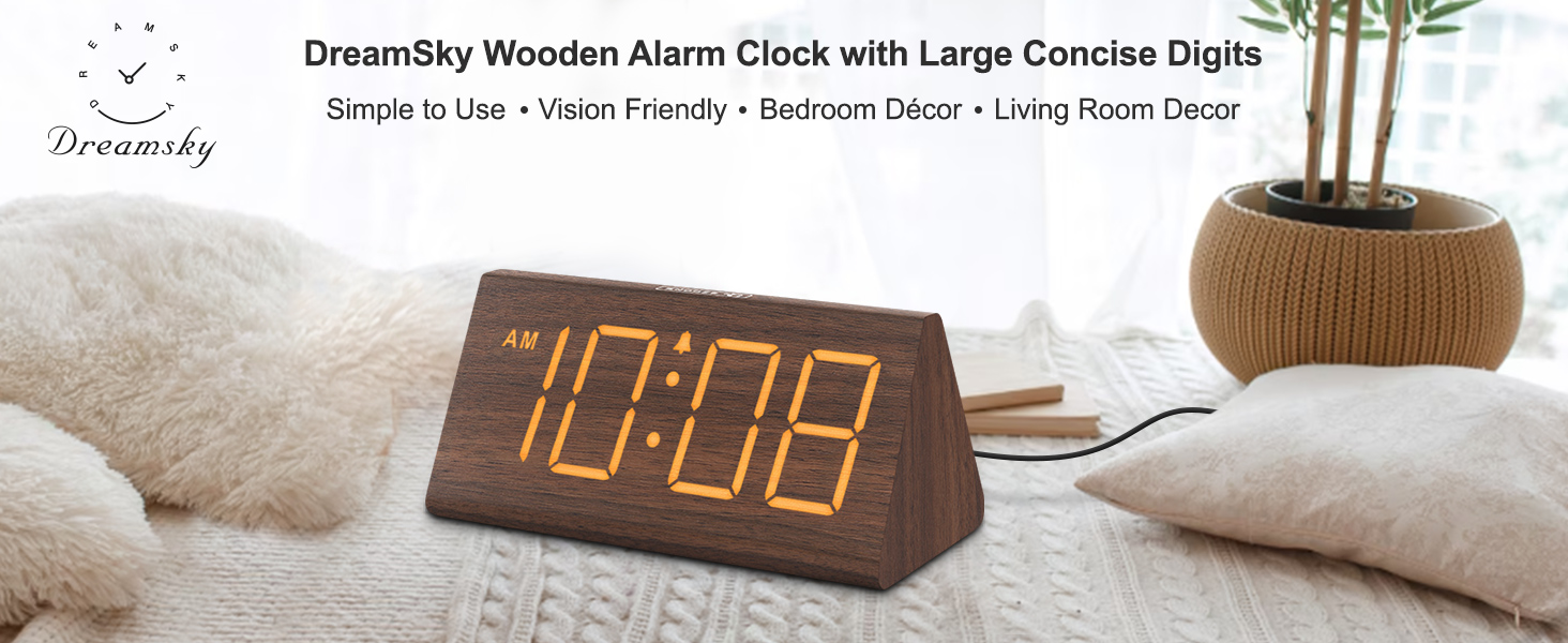 wooden alarm clock