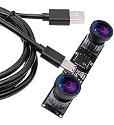 ELP 4MP Dual Lens USB Camera Wide Angle Synchronization PC Camera High Speed 1080P 60fps Lightbur...