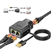 Snowkids Ethernet Splitter 1 to 2 High Speed 100Mbps, RJ45 Ethernet Splitter[2 Devices Simultaneo...