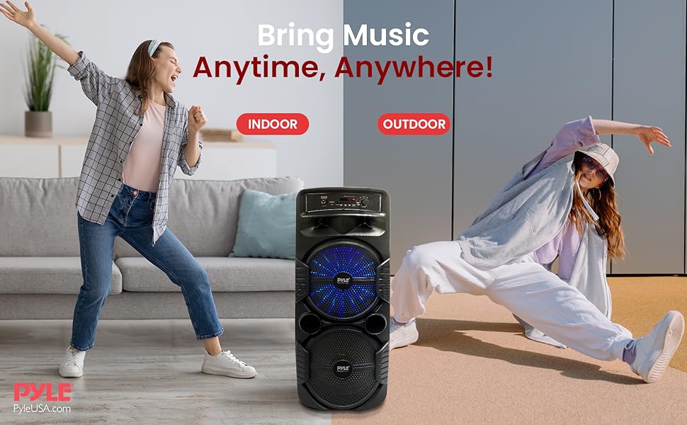 Pyle;Portable Bluetooth;PA Speaker;Speaker System;Bluetooth;Portable;Subwoofer;Tweeter;Microphone;