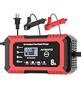 AIYONFEI 12V 8A Battery Charger, Smart Trickle Charger &amp; Battery Maintainer, Desulfator, Temperat...