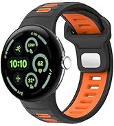 Miimall Rugged Band for Google Pixel Watch 4 (2025)/3 45mm Bands, Soft Silicone Sport Straps Wate...
