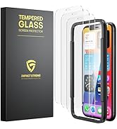 ImpactStrong Shatterproof Tempered Glass Screen Protector for iPhone 11 / iPhone XR [Easy Install...