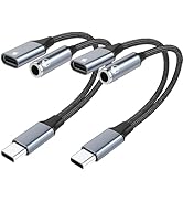 USB C to 3.5mm Audio Adapter with 60W PD Fast Charging, 2-in-1 DAC Audio Converter and Headphone ...
