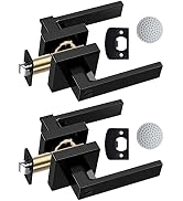DSJJBLL Privacy Door Lever, Matte Black Door Handle Heavy Duty, Keyless Door Knobs for Bedroom, B...