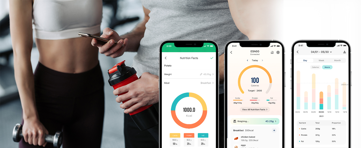 You can track your calorie, protein, sugar, fat data easily, and control the intake scientificly