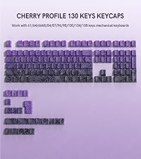 Womier PBT Keycaps Set 130 Keys, Custom White Japanese Keyboard Doubleshot Dye Sub Side Print Shine ...