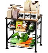Uninol 3-Tier Fruit Basket,Desktop Storage Organizer,Pull-Out Kitchen Storage Rack,Multi-Function...