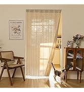 Sutuo Home Boho Door Curtains for Doorway, Bohemian Semi Blackout Curtains Privacy Embroidery Dra...