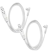 Clear Power 6ft 3 Outlet Indoor Flat Plug Extension Cord 16/3 SPT-2, White, 3 Prong Grounded, DCI...
