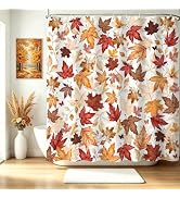 Mocsicka Fall Shower Curtain for Bathroom Autumn Farmhouse Maple Leaves Bath Curtain for Fall Bat...