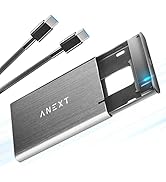 ANEXT USB 3.1 Gen2 Hard Drive Enclosure, Portable Black Aluminum SSD Enclosure for 2.5 inch 7mm 9...