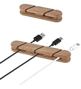 TFZUJDS Solid Walnut Cable Holder &amp; Cord Organizer, Adhesive Cable Clips for Desk, Under Desk, Wa...