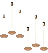 ChefBee 6PCS Gold Tall Candle Candlestick Holder, Taper Pillar Candle Sticks Stand Holders Decor,...