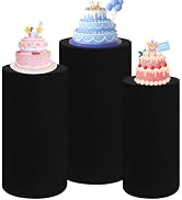 JALANCY Set of 3 Spandex Cylinder Pedestal Stand Covers Stretchable Pillar Covers for Metal Cylin...