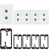 iwillink 10Gbps Ethernet Wall Plate CAT6A, 2-Port Keystone Wall Plate and Jack Outlet, RJ45 Wall ...