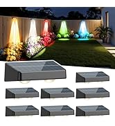 POLARPRA Fence Lights Solar Powered, Led Solar Fence Lights Outdoor IP65 Waterproof, Warm/Cool Wh...