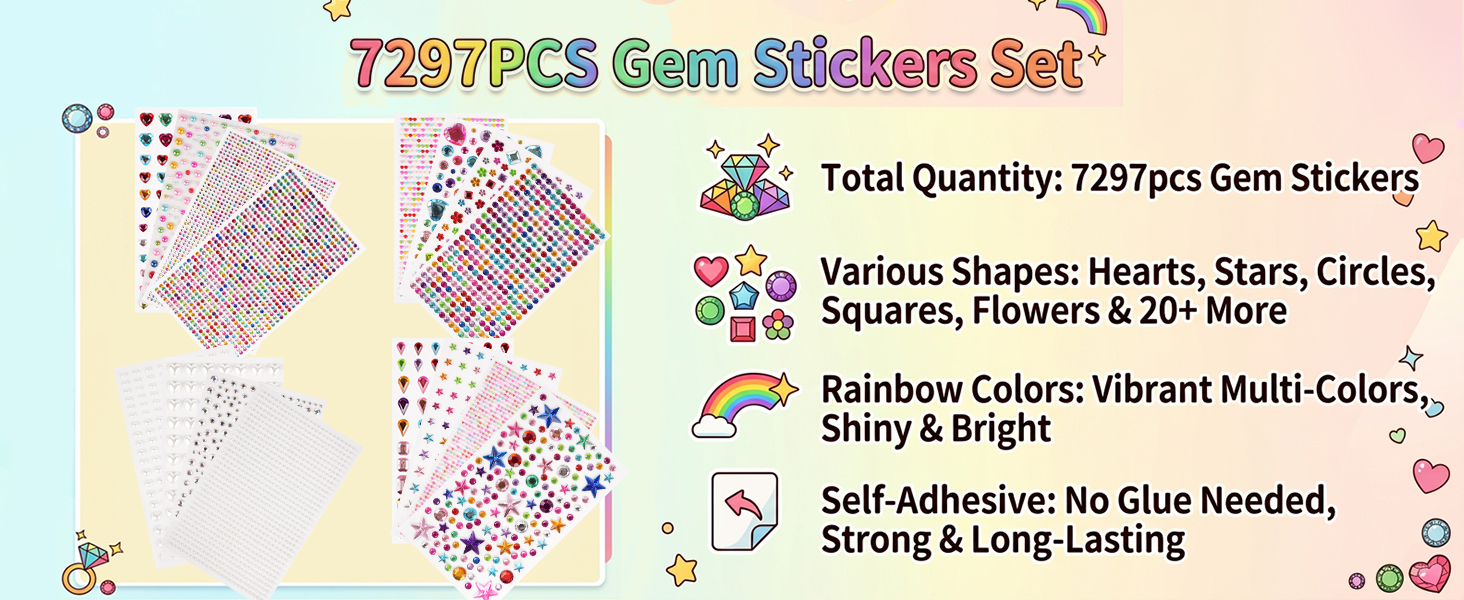 16 pcs gem stickers