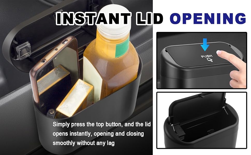 UPGRADED CAR TRASH CANS WITH LID &amp;amp; LIGHT