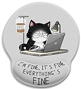 cute funny cat ergonomic mouse pad with wrist rest