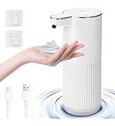 Foyucool Automatic Foaming Soap Dispenser, 12.2oz/360ml Rechargeable Touchless Hand Soap Dispense...