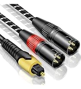 192KHz DAC Optical to Dual XLR Converter,Optical Audio Cable to Unbalanced Male XLR Audio Cord Ad...