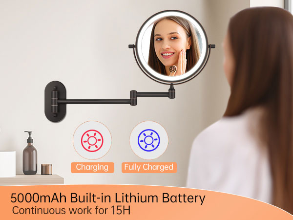 Rechargeable Wal Mounted Makeup Vanity Mirror