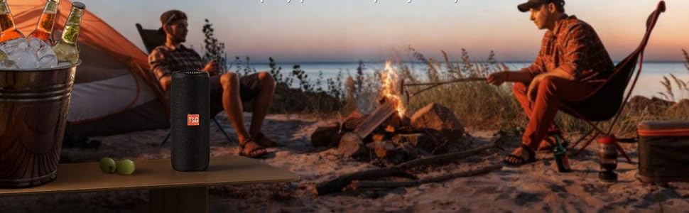 Mini portable Bluetooth speaker with HD sound and compact design for camping, hiking and travel