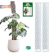 Sisher 2 Pack 16 Inch Plastic Moss Poles for Climbing Plants D Shaped Moss Pole Work with Sphagnu...